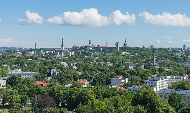 Vaade Kristiinest Tallinna vanalinna suunas